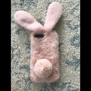 iPhone 7 Plus furry pink phone case
